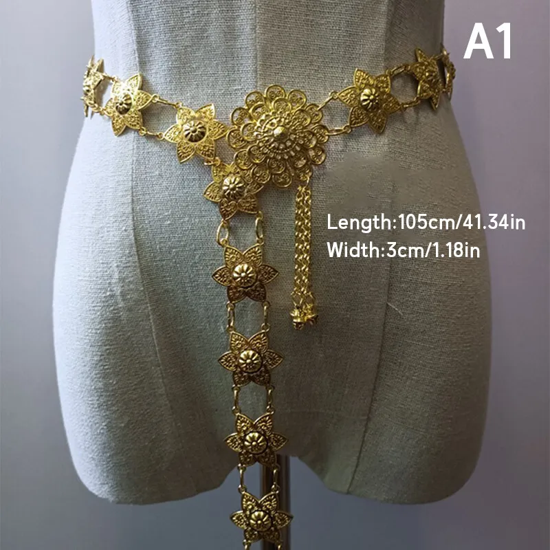 1PC 金属タイウエストチェーン女性タイ Dai ゴールドベ - Body Jewelry のレビューと価格