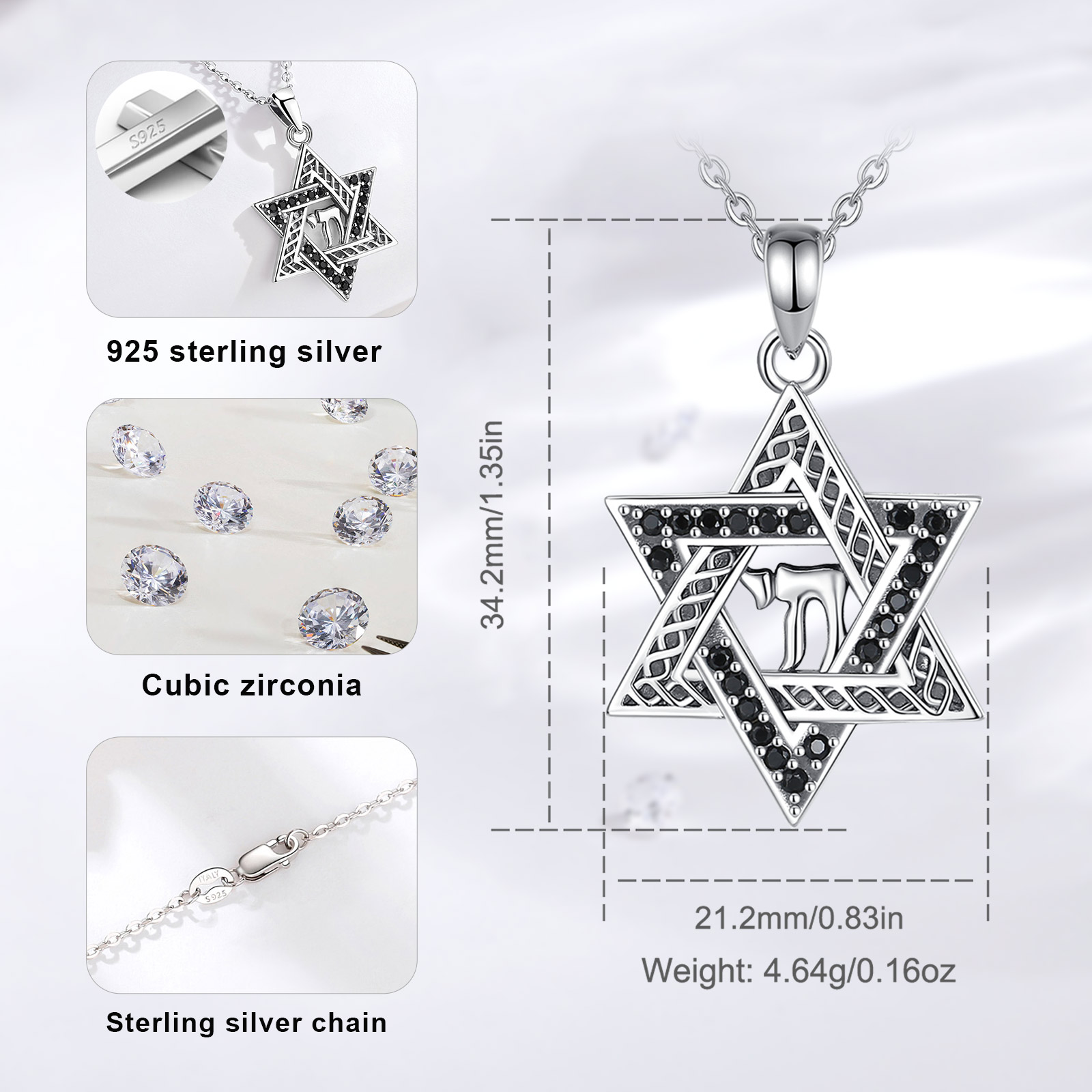 男性と女性のためのデビッドペンダントのEudora-925ス - 925 Sterling Silver Chain Necklace Men のレビューと価格