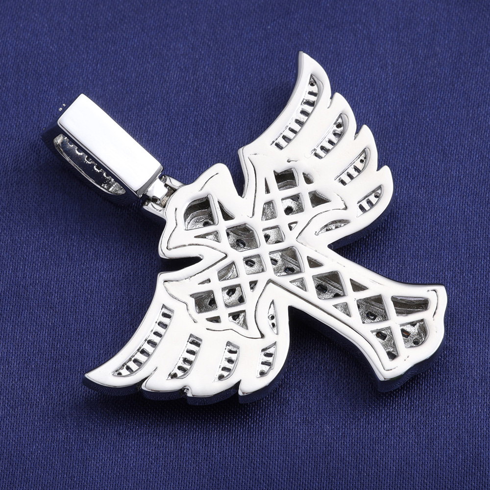 男性用ウィングエンジェルクロスペンダント,czネックレス,ヒ - Cross Pendant Necklace Gold のレビューと価格