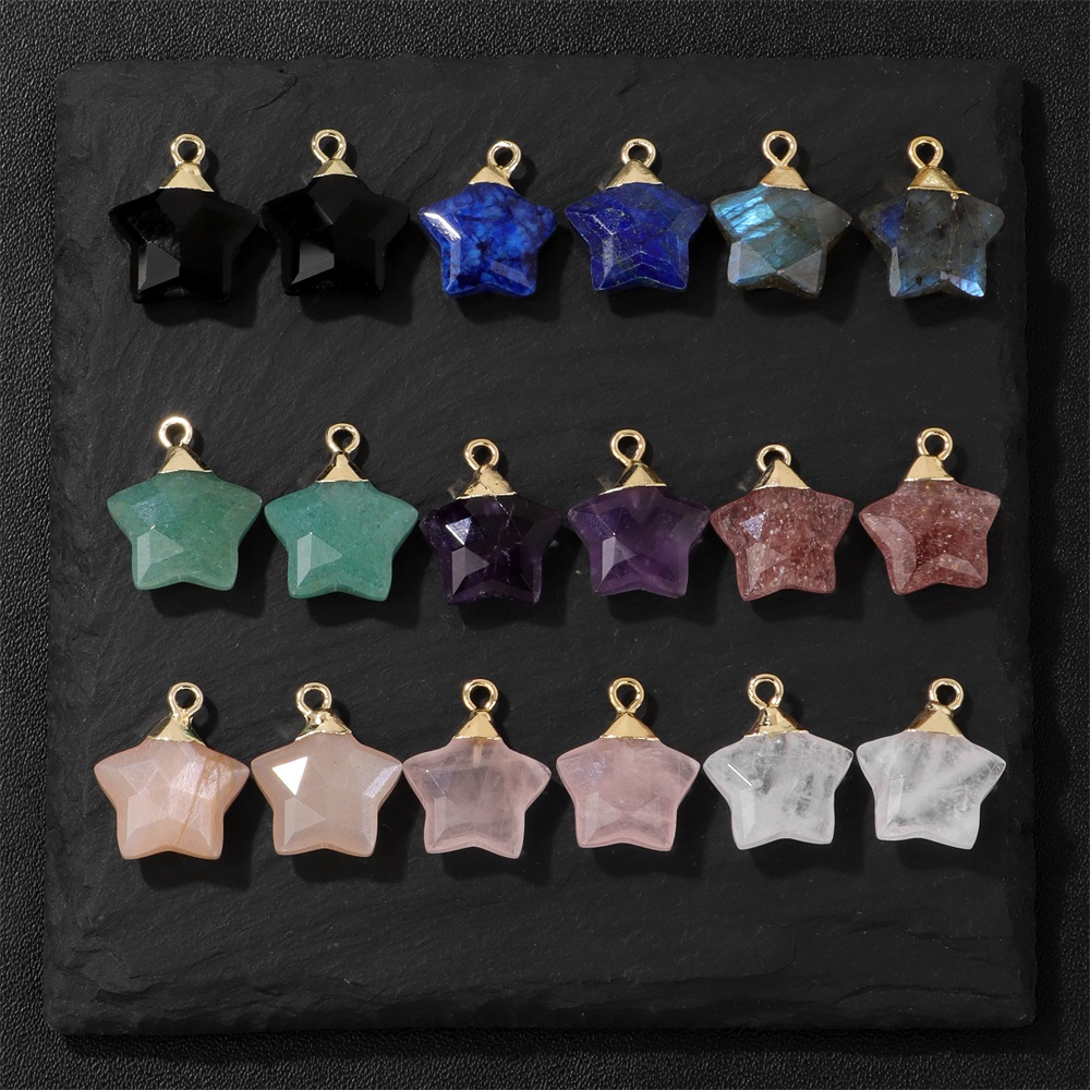 ジュエリー作り用の天然水晶翡翠チャーム,星型の石のペンダント - Crystal Pendant Necklace Natural Stone のレビューと価格