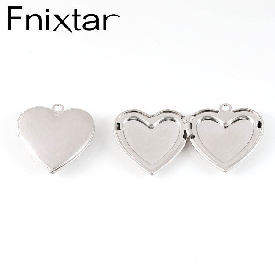 Fnixtarラブハートフォトフレームチャームステンレス鋼メ - Heart Locket Necklace Photo のレビューと価格
