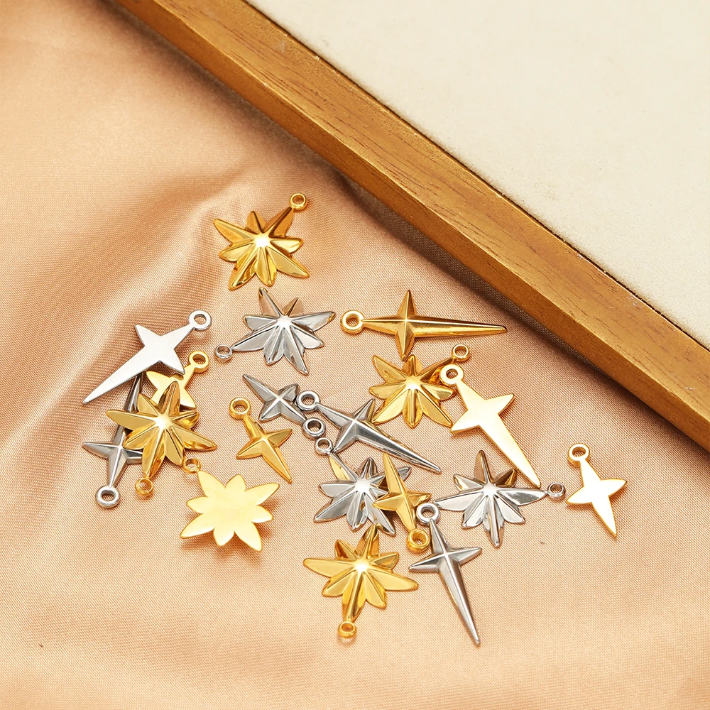 ゴールドのクロススターチャーム,ステンレススチール,ネックレ - Cross Pendant Necklace Gold のレビューと価格