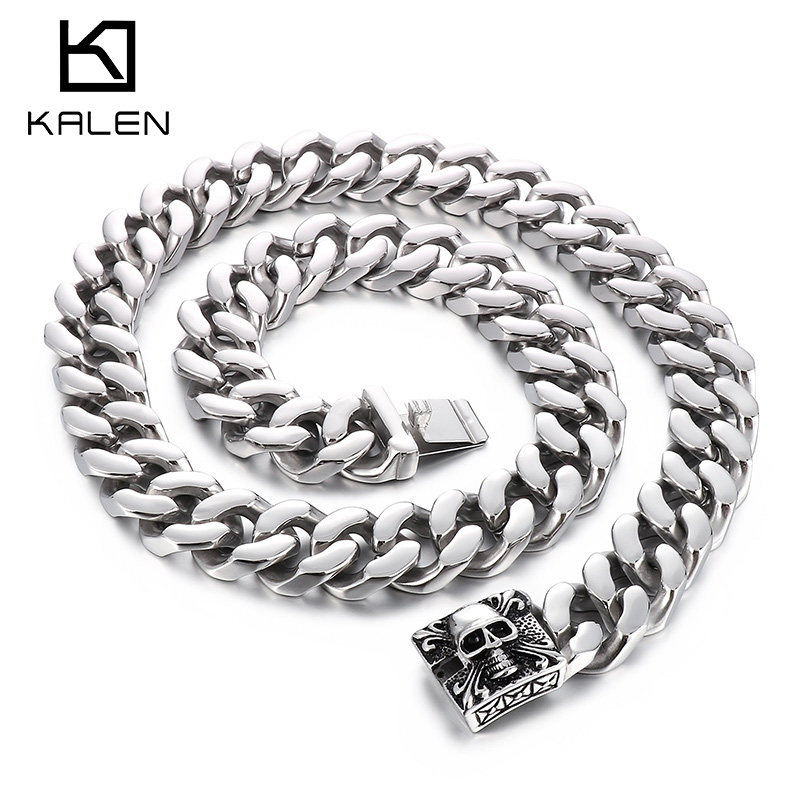 20mm 光沢のあるキューバ チェーン スカル チャーム ブ - Cuban Link Chain 12Mm のレビューと価格